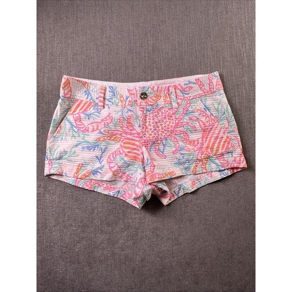 Lilly Pulitzer Pants - Lilly Pulitzer The Walsh Shorts Women 6 Multicolor Beach Casual Pockets Crab